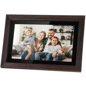 Kruger&Matz digitale fotolijst FRAMEO 1280 x 800 px 10,1"" Wi-Fi MicroSD Clip-Play Video Timer Weer Houten Frame KM1102