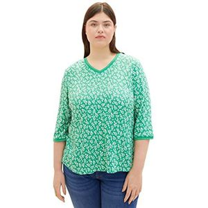 TOM TAILOR Dames T-shirt 1037086, 31117 - Green Floral Design, 54 Grote maten