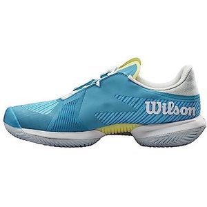 Wilson Kaos Swift 1.5 Clay tennisschoenen voor dames, Algiers Blue White Sunny Lime, 42.5 EU
