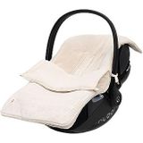 Jollein Voetenzak Grain Knit Oatmeal - Voor Baby Autostoeltje Groep 0+ en Kinderwagen - Voor 3-Punts en 5-Punts Gordel - Gebreid patroon en fleece voering - Licht beige