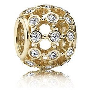 Pandora dames-bedeltussenelement 585 geelgoud zirkonia wit - 750825CZ