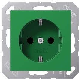 Jung 1520 BFKI GN Schuko stopcontact 16 A 250 V onbreekbaar met aanraakbescherming serie A groen