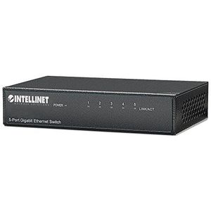 Intellinet 5-poorts Gigabit Ethernet Switch Metaal Desktop zwart 530378