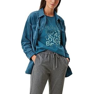 s.Oliver Dames sweatshirt lange mouwen loose fit, Petrol Blue Placed Print, XL