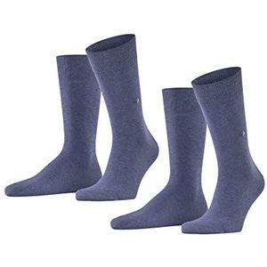 Burlington Heren Sokken Everyday 2-Pack M SO Katoen Eenkleurig Multipack 2 Paar, Blauw (Light Denim 6660), 40-46