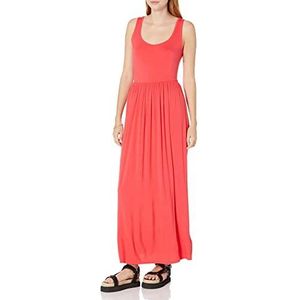Amazon Essentials Maxi-jurk met taille voor dames (verkrijgbaar in grote maten), rood, L