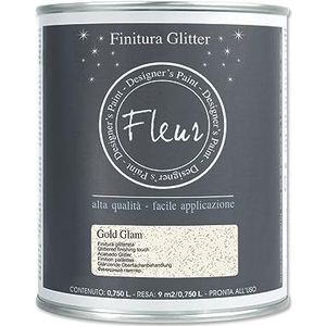 Fleur Designer'S Paint Fleur Glitterlak voor muren - 0,750 l - fijn goud