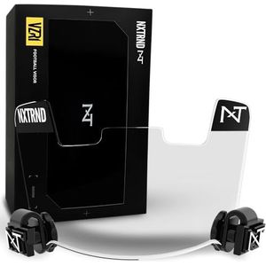 Nxtrnd VZR1 Voetbalvizier, platte lenstechnologie, past op voetbalhelmen voor volwassenen en jongeren (transparant)