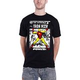 Officially Licensed Merchandise Marvel Comics Iron Man Cover T-Shirt (Black), Blanco Y Gris, S