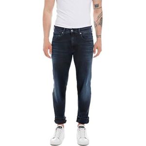 Replay Grover Slim Straight Leg Jeans voor heren, 007, donkerblauw, 29W / 32L