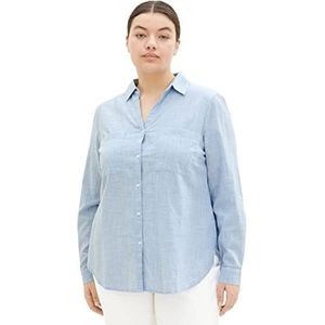 TOM TAILOR Dames blouse 1037080, 22758 - Dreamy Blue, 44 Grote maten