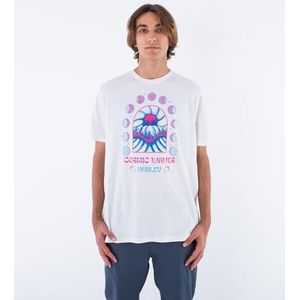 Evd Cosmic Wave T-shirt met korte mouwen voor heren, Wit, L