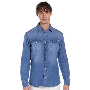 JACK & JONES Male Overhemd Must-have, blauw (Medium Blue Denim/Slim), L