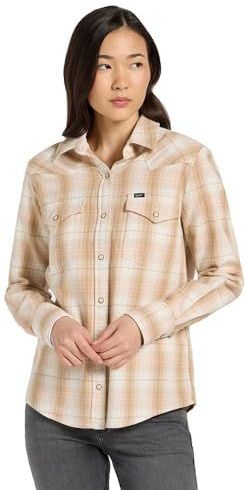 Regular Western Shirt, Khaki Plaid, L