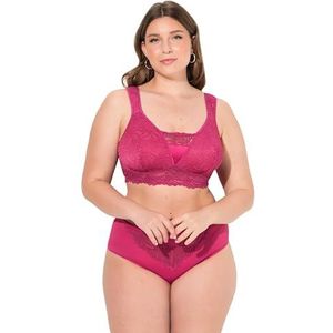 Ulla Popken Damesbralette, kant, zonder beugel, cup B-F beha, fuchsia, 100B