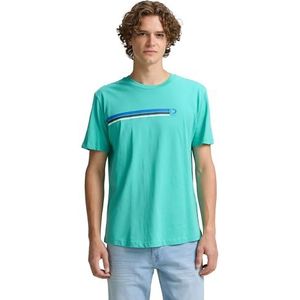 TOM TAILOR Denim T-shirt voor heren, 10950 - Waterfall Green, XXL