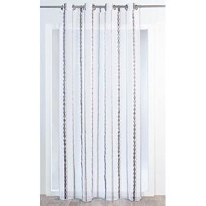 Homemaison gordijn, jacquard, geometrisch, polyester, taupe, 260 x 140 cm