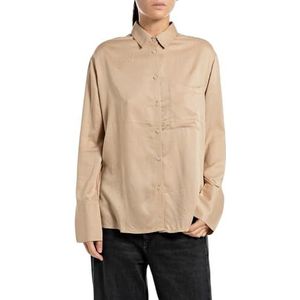 Replay Damesblouse Comfort fit, 867 Light Coffee, M