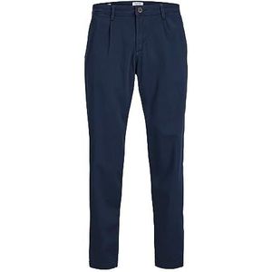 JACK & JONES Jpstbill Jjbowie Pleated Noos Chinobroek voor heren, navy blazer, 33W / 36L