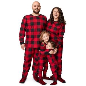 The Children's Place Familie Bijpassende Kerstvakantie Pyjama Sets, Snug Fit 100% Katoen, Volwassene, Grote Kid, Peuter, Baby, Rood/Blk Buff, M