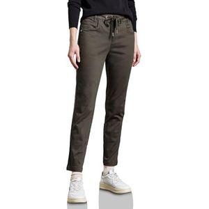 STREET ONE Broek met tape-details, Muddy Brown, 34W / 30L