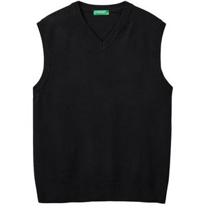 United Colors of Benetton T-shirt V-hals S/M, Zwart, L