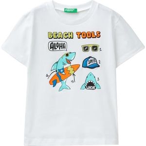 United Colors of Benetton T-shirt voor kinderen en jongeren, Wit, 3 jaar