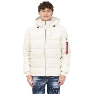 Alpha Industries Heren Puffer Cord Winterjas Jet Stream White