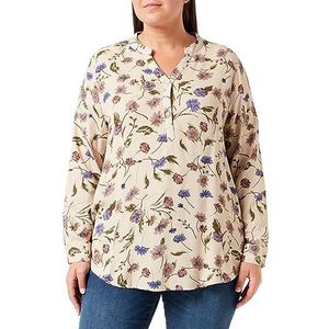 Sidona Dames hemdblouse 10130376, beige meerkleurig, XL, Beige meerkleurig, XL