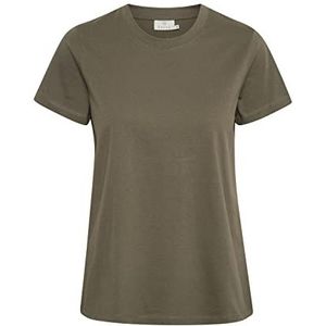 KAFFE Dames T-shirt met korte mouwen, ronde hals, regular fit, jersey T-shirt, Druivenblad, XXL
