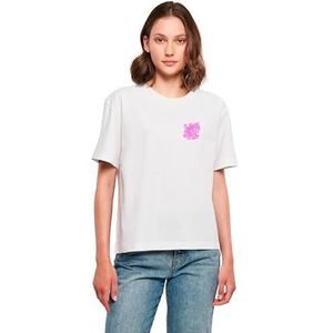 Miss Tee Dames T-shirt Godless Girl Tee, casual T-shirt met opdruk, oversized fit, katoen, maten XS - 5XL, wit, M