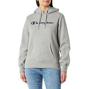 Champion Legacy American Classics Powerblend fleece logo sweatshirt met capuchon voor dames, lichtgrijs gemêleerd., S