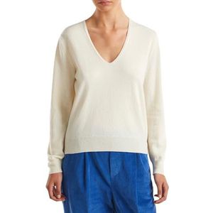 United Colors of Benetton T-shirt met V-hals M/L, Wit, XL