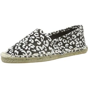 Pieces Haisha Espadrillos Leopard Zwart, Espadrille voor dames, Zwart Schwarz Zwart Luipaard C N10, 38 EU