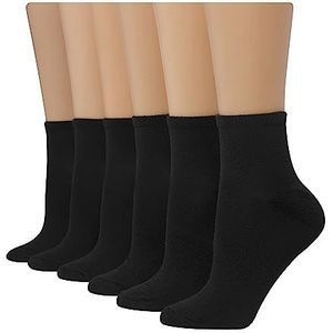 Hanes Plus Size Women's 6-Pack Sport Cool Comfort Ankle, Black Melon Logo, 8-12