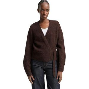 TOM TAILOR - Cardigan - Soft Chocolate Brown Melange - Gebreide Jas - Dames