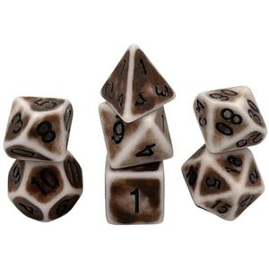 Dice4friends DIC37356 dobbelstenen set antiek: Crafts Brown (7) dobbelstenen