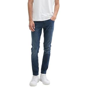 TOM TAILOR Troy Slim Jeans voor heren, 10172 - Mid Stone Blauw Zwart Denim, 34W x 36L