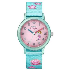 Princess Lillifee Polshorloge voor meisjes en kinderen, analoog, met stoffen armband, 3 bar waterdicht, wordt geleverd in een geschenkdoos, Turquoise zeemeermin, KLEUR_NAAM