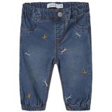 Jeans - Nauwsluitende Fit - Geborduurd - Elastische Taille - Mid-Waist