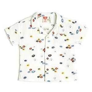 Koton Babyboys T-shirt met korte mouwen, zakdetail, bedrukt katoenen shirt, ecru design (0d1), 12-18 Maanden