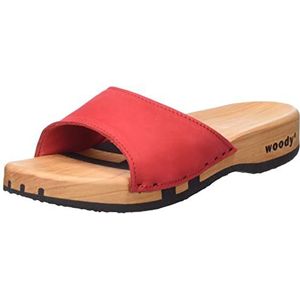 Woody Dames Heidi houten schoen, rood, 36 EU, rood, 36 EU