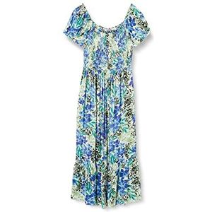 Joe Browns Maxi-jurk met luipaardprint en pofmouwen, gelaagde rok, casual, Meerkleurig, 38