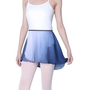 Daydance Vrouwen Ballet Rokken Chiffon Dance Wrap Rokken voor Volwassen Vervagen Kleur, Wit-blauw, Eén Maat