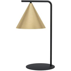 EGLO Tafellamp Narices, 1-lichts nachtlampje, minimalistisch nachtlamp van metaal in mat messing, goud en zwart, tafel lamp voor woonkamer met schakelaar, E27 fitting