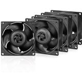 ARCTIC S8038-7K (4 Stuks) - Server ventilator, 80x80x38 mm, 500-7000 rpm, PWM geregeld, 4-pens connector, 12 V DC - Zwart