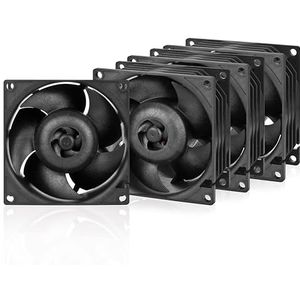 ARCTIC S8038-7K (4 Stuks) - Server ventilator, 80x80x38 mm, 500-7000 rpm, PWM geregeld, 4-pens connector, 12 V DC - Zwart