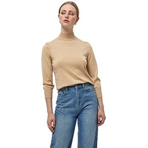 Minus Dames Mersin Roll Neck Knit Pullover Sweater, Warm Zand Melange, XL