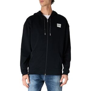 HUGO Heren zilveren logo jas H Loungew_sweatshirt, zwart 1, L, Zwart, L