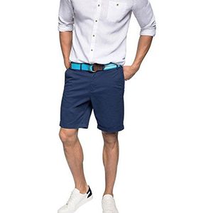 ESPRIT Heren shorts chino met riem, blauw (Royal Blue 433), 28